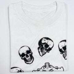 Halloween Skeleton Head Crop Top T-Shirt - Adult M