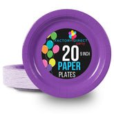 9 In. Purple Paper Plates | 20 Count