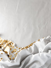 Celebrate Printed Plastic Table Cover 54" x 108" White/Gold