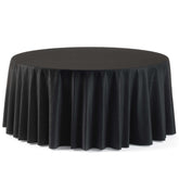 120 In. Premium Round Black Plastic Table Cover