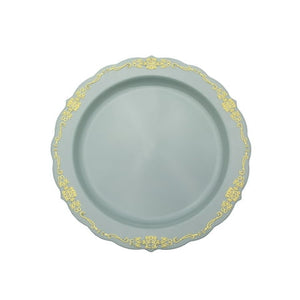 7.5 In. Robin Blue Victorian Design Plastic Plates | 120 Count