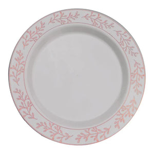 9 In. Rose Gold Leaf Premium Plates | 10 Count