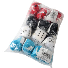 Small Plush Dice 1 1/2 Inch - 12 Count