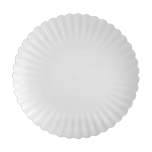 10.5 In. Scalloped Paper Plates - Snow | 10 Count