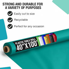 Unleashed - 40 In. x 100 Ft. Teal Table Roll