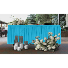 Turquoise Plastic Table Skirt
