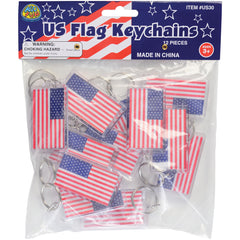 U.S. Flag Keychain - 12 Count
