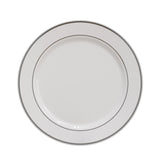 10.25 In. White/ Silver Line Design Plates | 10 Count