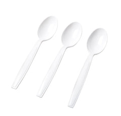 Heavy Duty White Plastic Tea Spoons | 50 Count