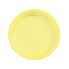 7 In. Light Yellow Plastic Plates | 15 Count