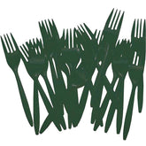Dark Green Plastic Forks | 48 Count