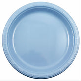 7 In. Sky Blue Plastic Plates | 15 Count
