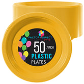 7 In. Yellow Plastic Plates | 50 Count