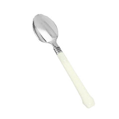 Reflections Silver & Ivory Plastic Spoons | 20 Count