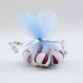 9 In. Light Blue Scalloped Edge Organza Bag Doilies | 25 Count