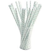 Small Mint Polka Dot Paper Straws | 25 Count