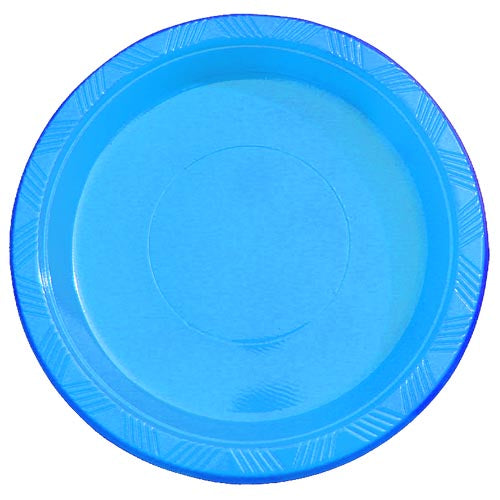 7 In. Turquoise Plastic Plates | 15 Count