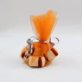 9 In. Orange Scalloped Edge Organza Bag Doilies | 25 Count