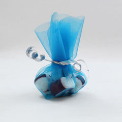 9 In. Turquoise Scalloped Edge Organza Bag Doilies | 25 Count