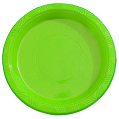 7 In. Lime Green Plastic Plates | 15 Count