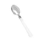 Reflections Silver & White Plastic Spoons | 20 Count