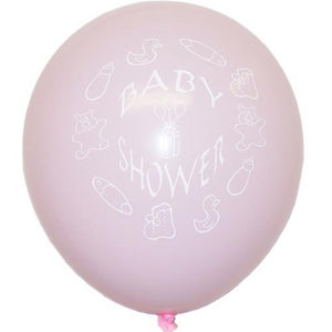 12 In. Pink "Baby Shower" Latex Balloons - 10 Ct.
