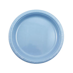 7 In. Sky Blue Plastic Plates | 15 Count