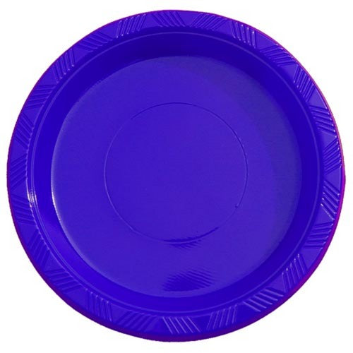7 In. Dark Blue Plastic Plates | 15 Count