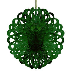 8in. Dark Green Foil Ball Decoration