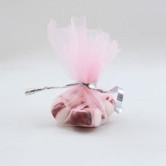 9 In. Pink Scalloped Edge Organza Bag Doilies | 25 Count