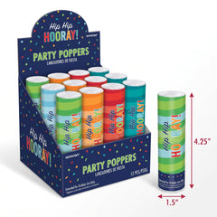 "Hip Hip Hooray" Confetti Party Poppers