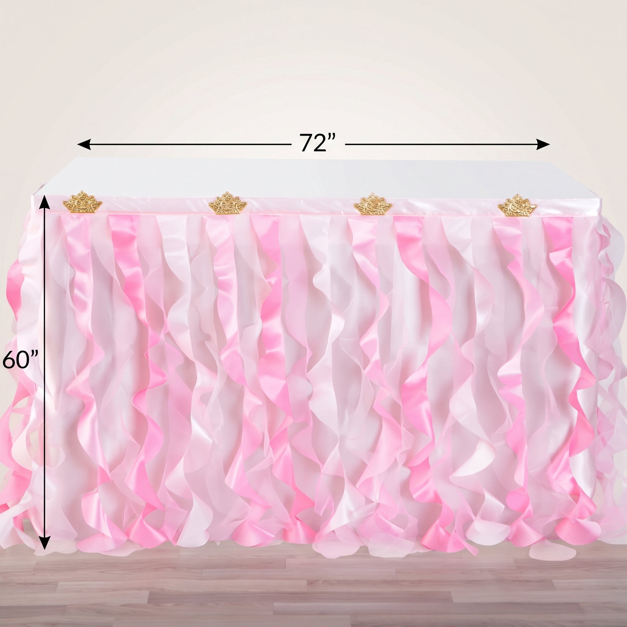 Disney Princess Fabric Table Skirt with Pink Ruffles