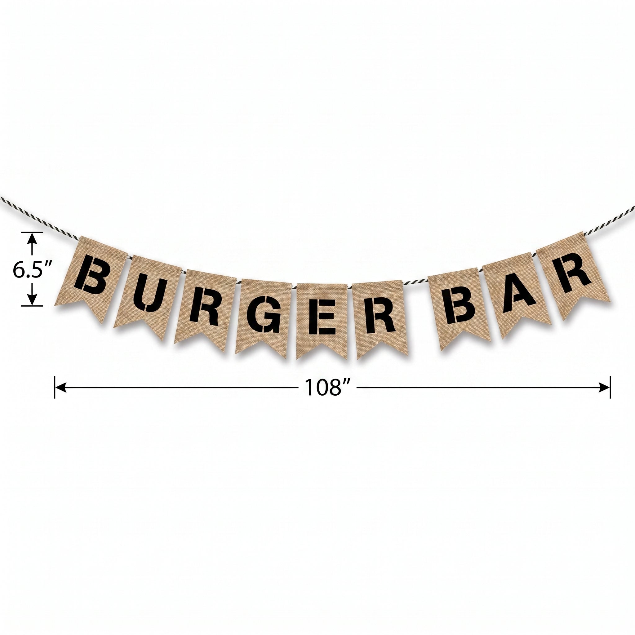 Reversible Burger & Hot Dog Bar Burlap Banner - 9 ft
