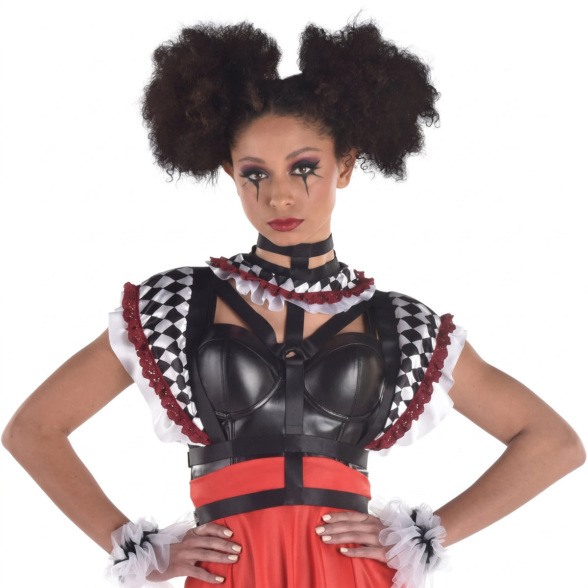 Twisted Circus Harness, Black/White/Red, L/XL - Halloween Costume Accessory