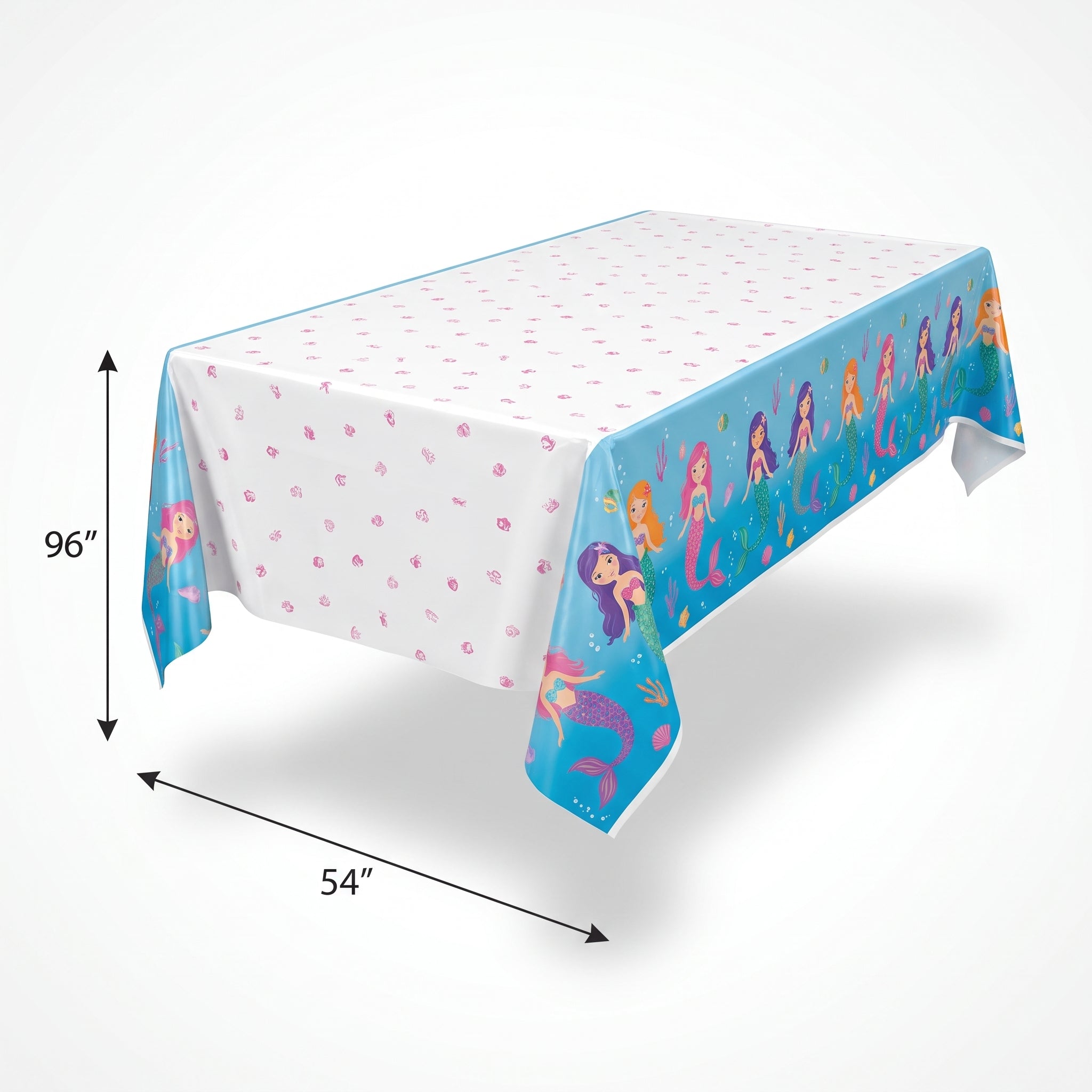 Shimmering Mermaids Plastic Table Cover - 54" x 96"