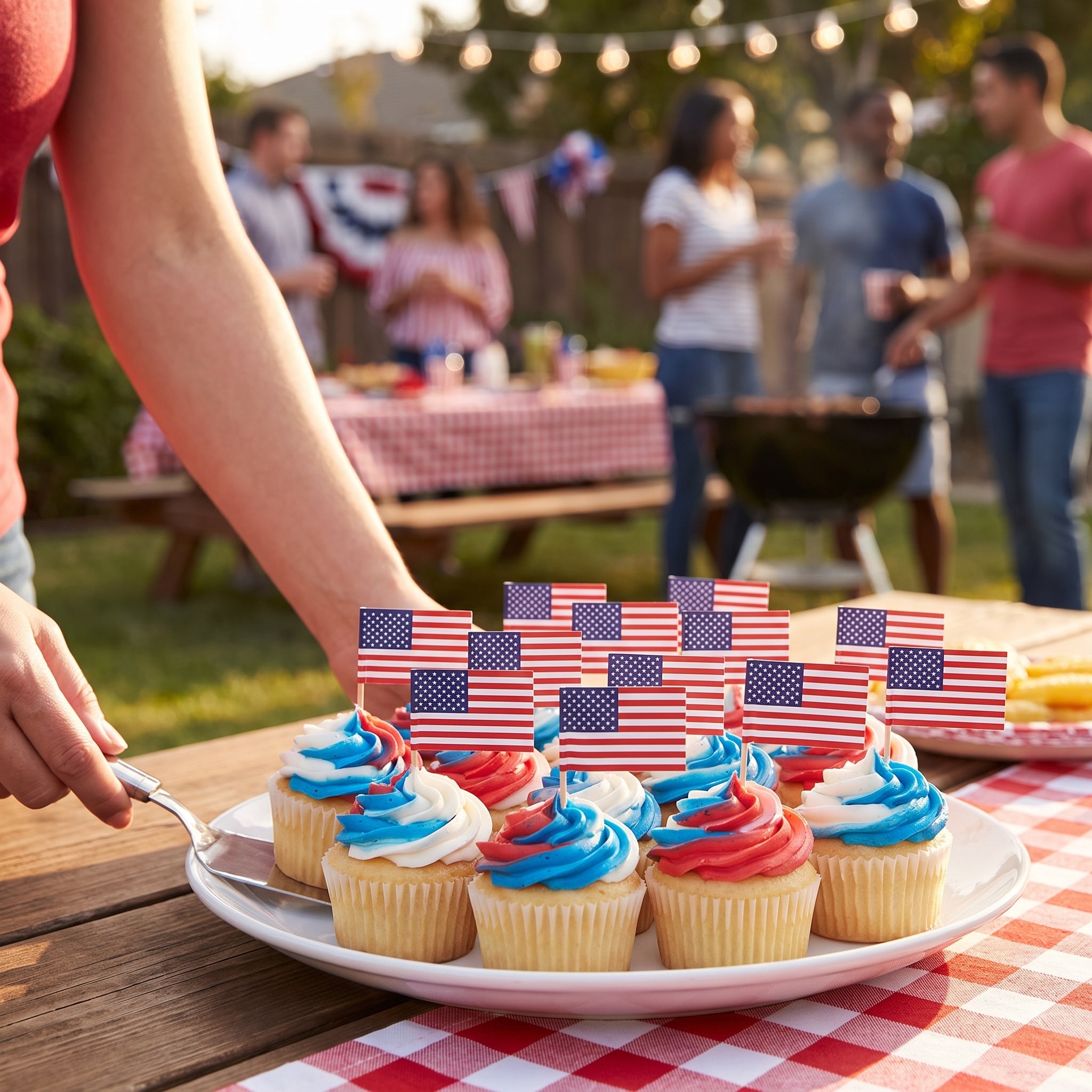 Patriotic Mini American Flag Picks - 2.5"