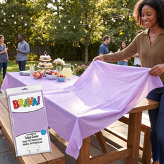 Lavender Plastic Rectangular Table Cover - 54" x 108"