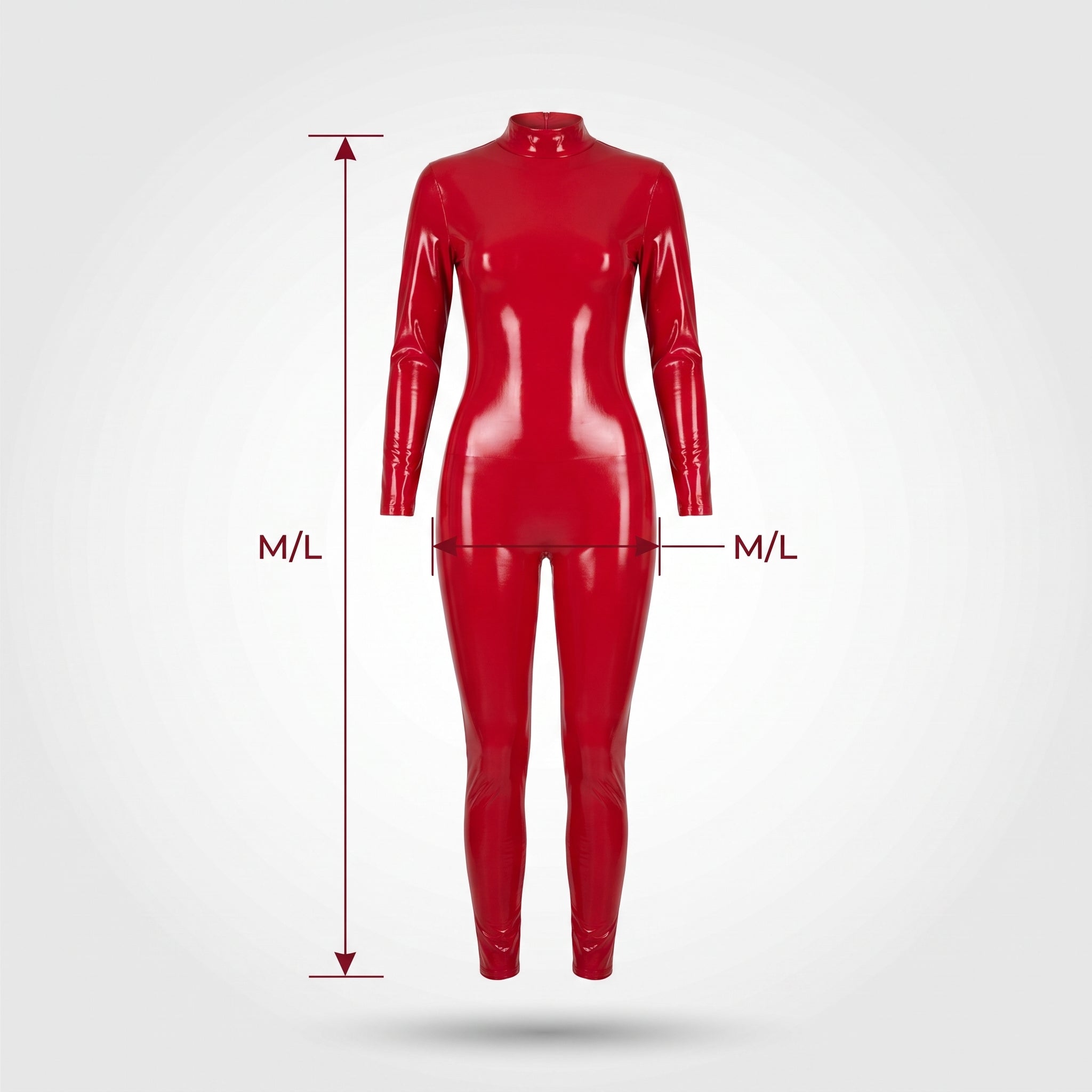 Adult Red Glossy Catsuit - M/L Halloween Costume