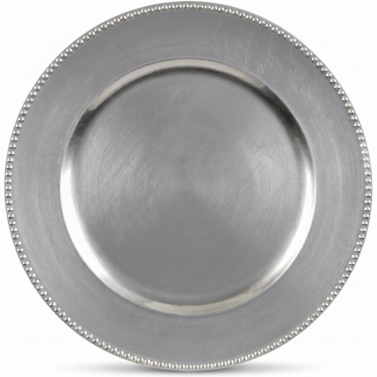 Premium Silver Plastic Charger Plates - 13" Round, Set of 4