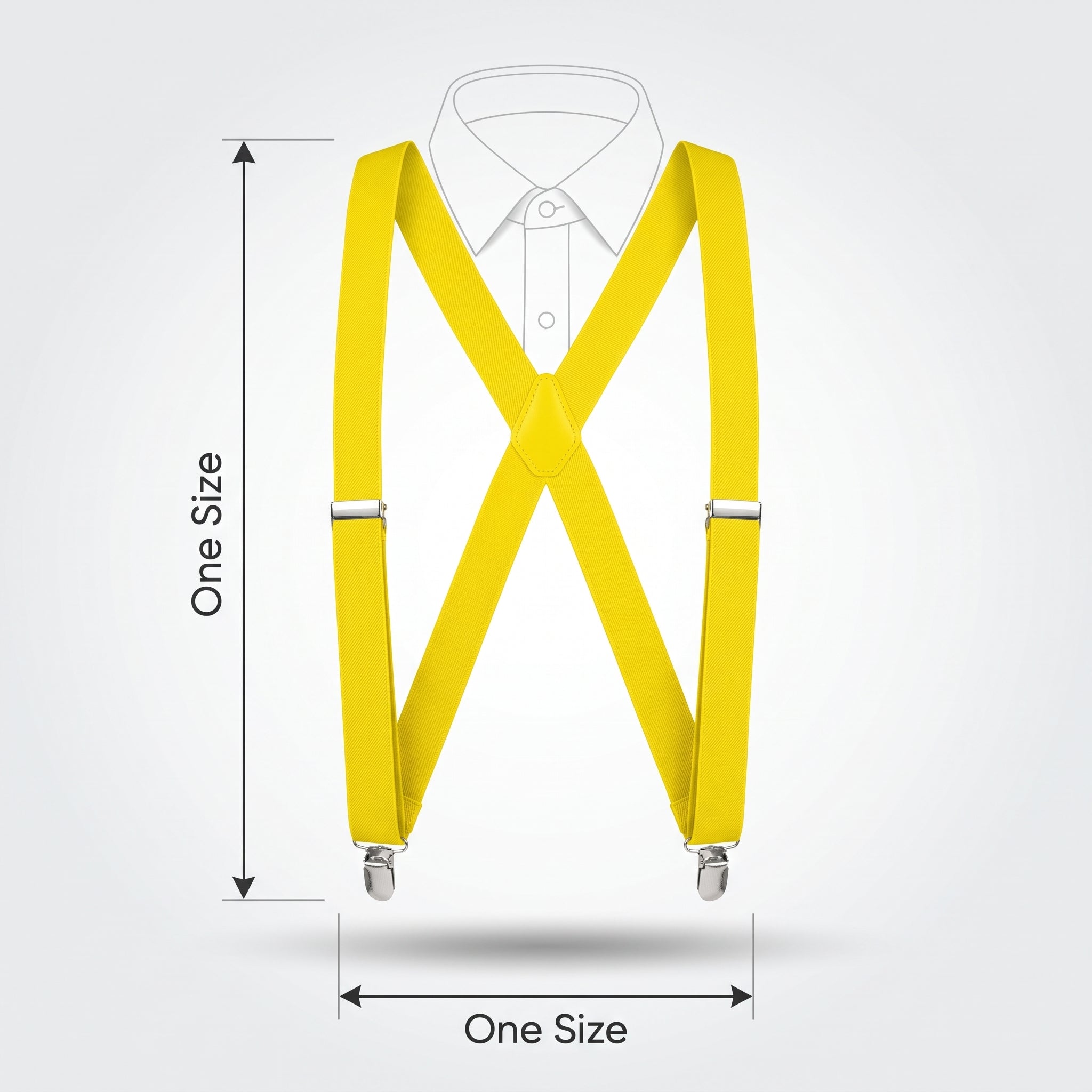 Bright Yellow Adjustable Suspenders - Classic Y-Back Style
