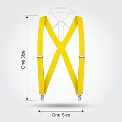 Bright Yellow Adjustable Suspenders - Classic Y-Back Style