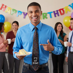 "It's My B-Day" Multicolor Sprinkle Necktie