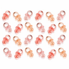 Mini Pacifier Baby Shower Favor Charms, Pink, 24-Pack