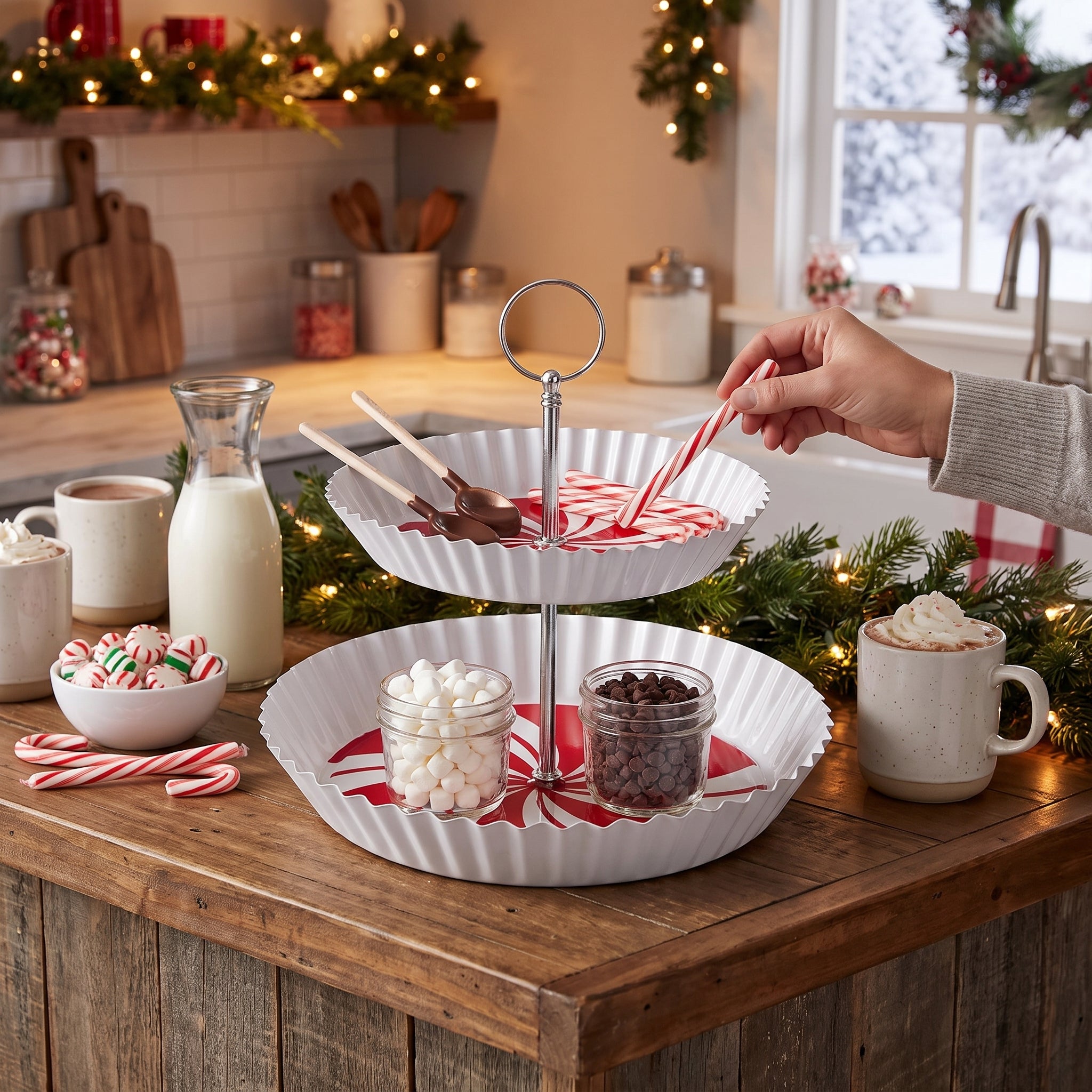 Festive Cocoa Bar Tiered Serving Stand