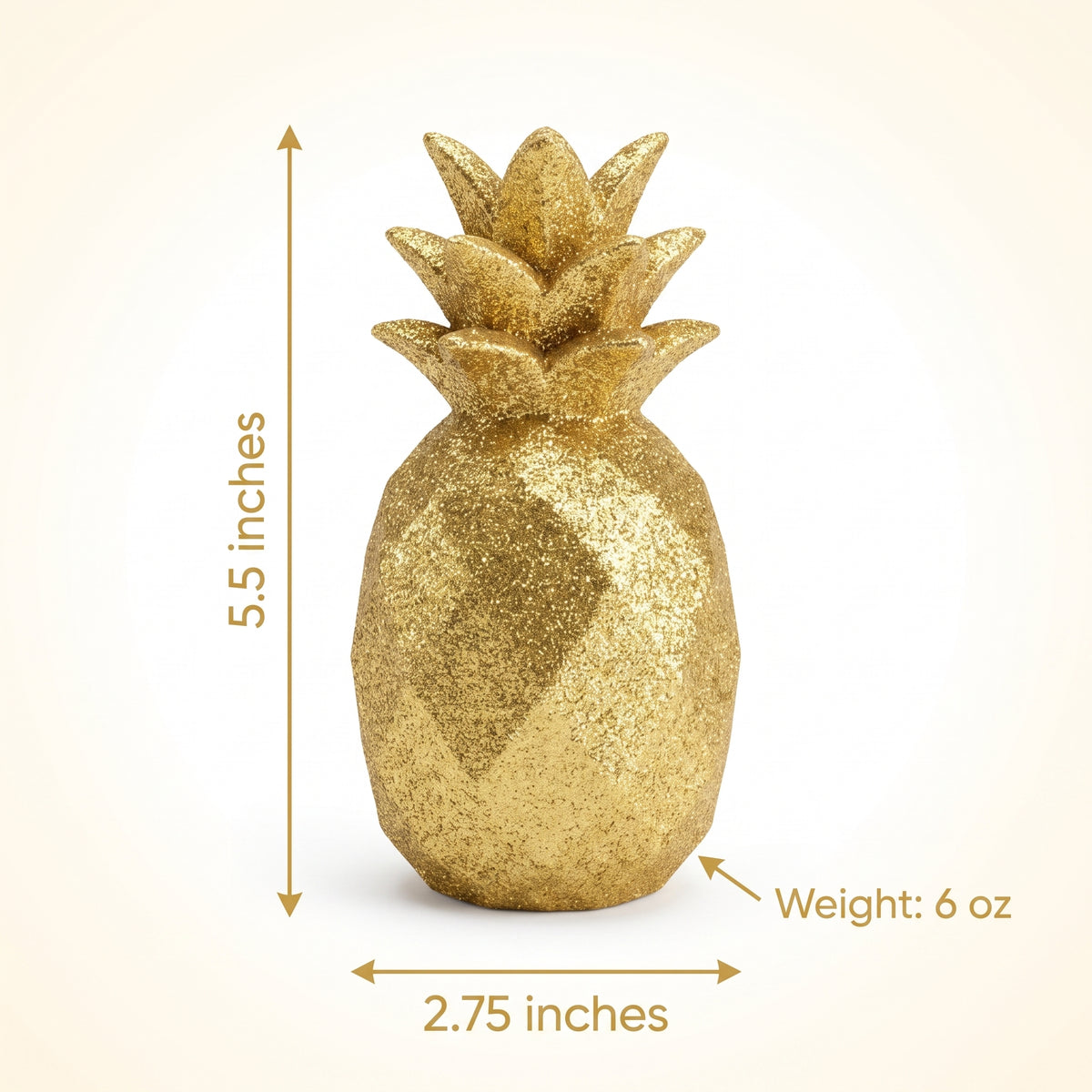 Glittering Gold Pineapple Balloon Weight Accessory