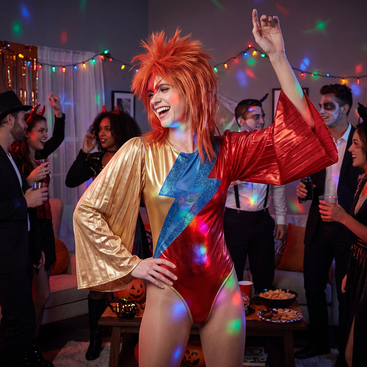 Women's Glam Rock Bodysuit Costume - Adult S/M
