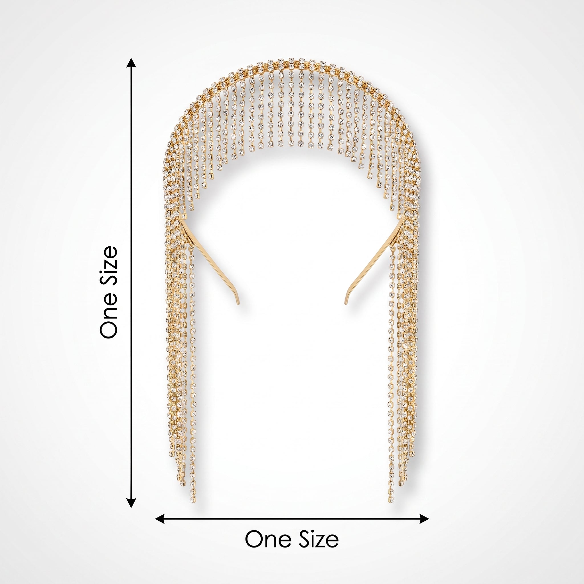 Gold Rhinestone Fringe Headband - Halloween Costume Accessory