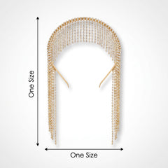 Gold Rhinestone Fringe Headband - Halloween Costume Accessory
