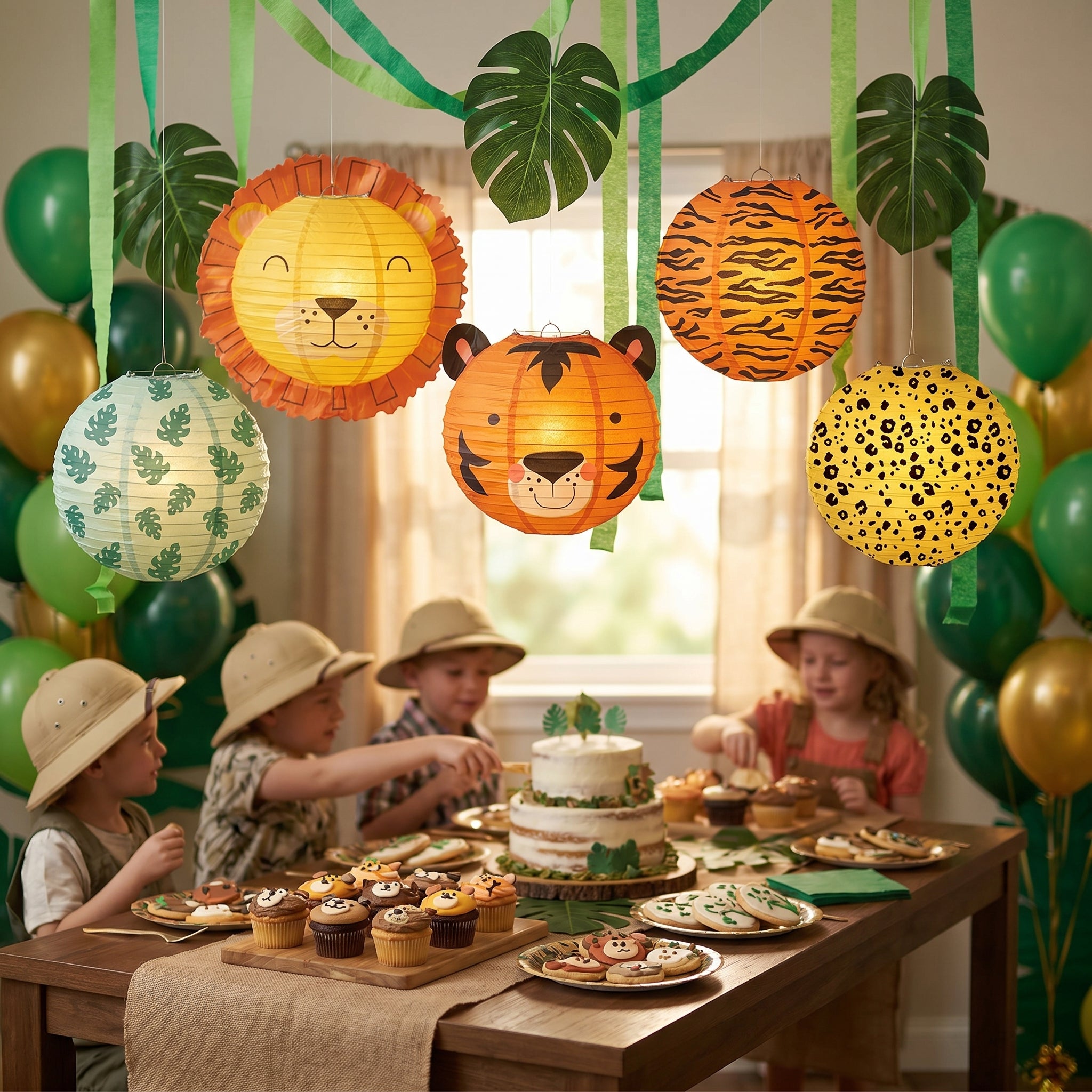 Get Wild Jungle Animal Paper Lanterns - Safari Birthday Decor