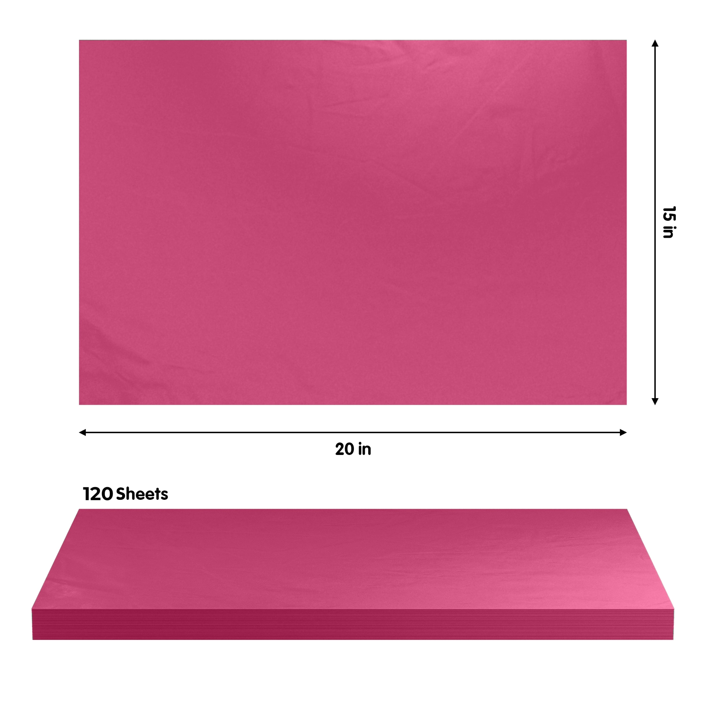 Hot Pink Tissue Paper 15 In. x 20 In. | 120 Sheets